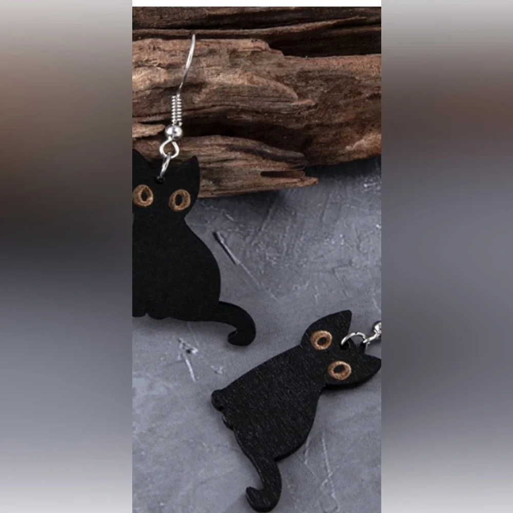 🐈⬛ BLACK CAT EARRINGS FOR HALLOWEEN OR BLACK CAT 🐈⬛ LOVERS❗️